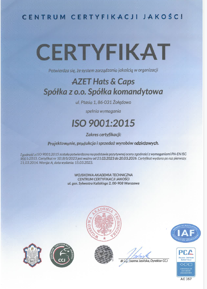 Certyfikat ISO 9001